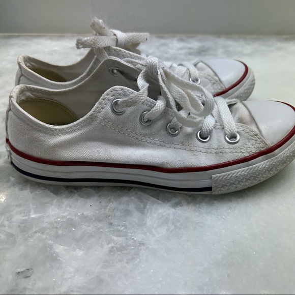 CONVERSE, Chuck Taylors, White, Kids, Size 1 - Picture 3 of 9